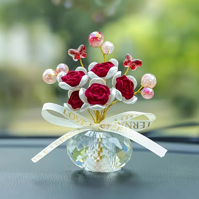 Car Accessories Walmart - Adorno de tablero de rosas de
